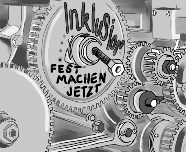 Zahnrad Inklusion Schraube locker festmachen